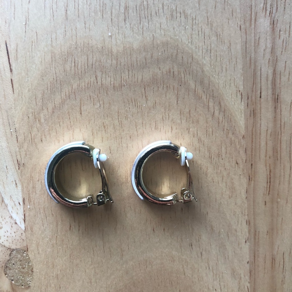 Vintage clip on earrings gold silver